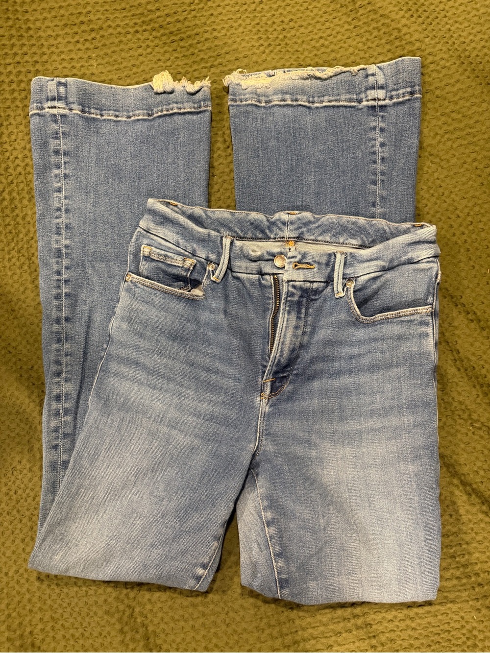 Good American Light Blue Flare Jeans
